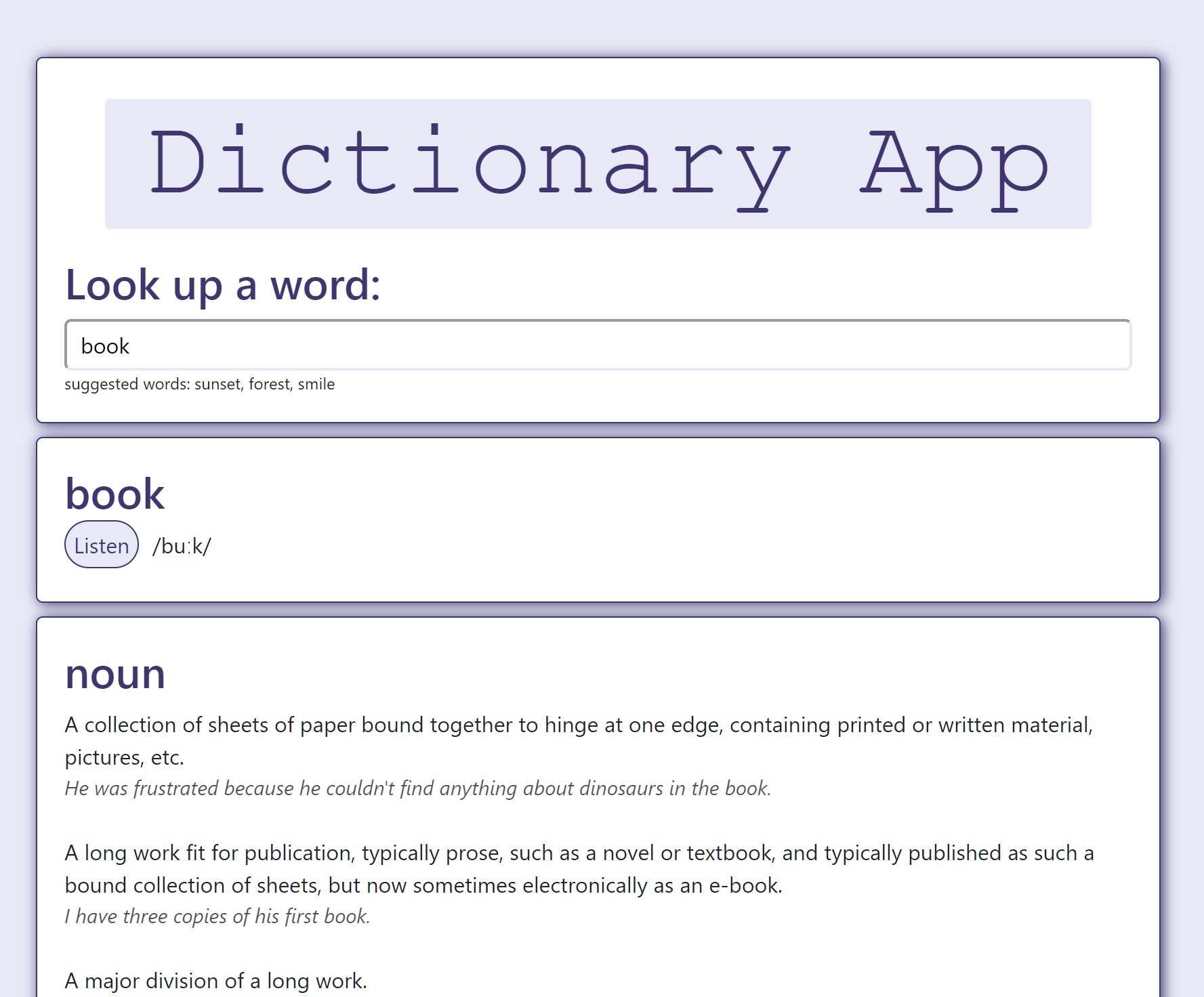 dictionary app preview